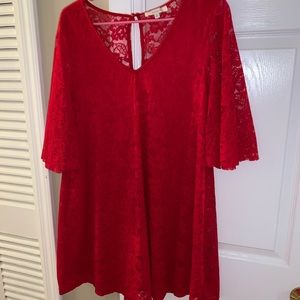 Red lace dress